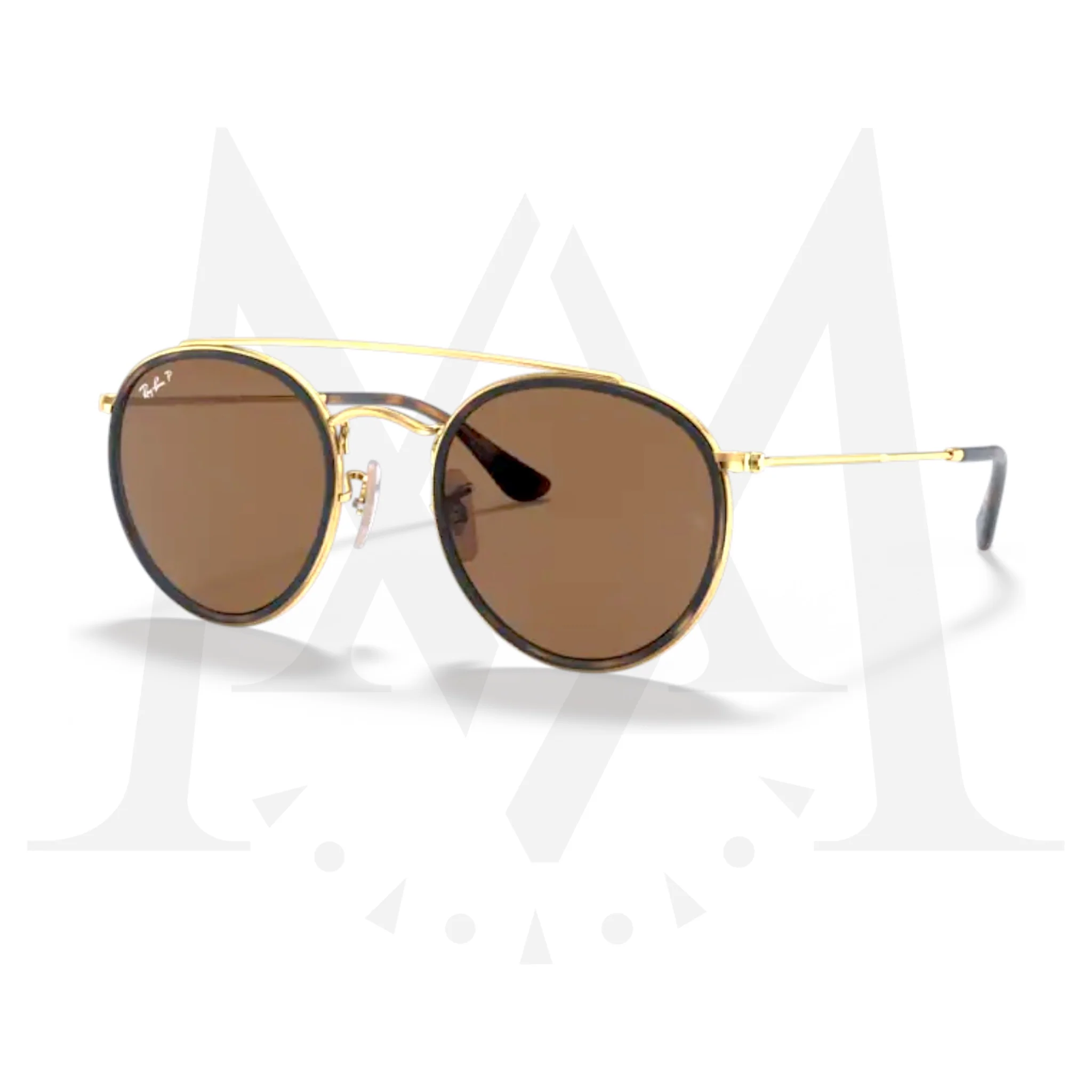 Lentes Ray Ban RB3647N Round Double Bridge Café Polarizados