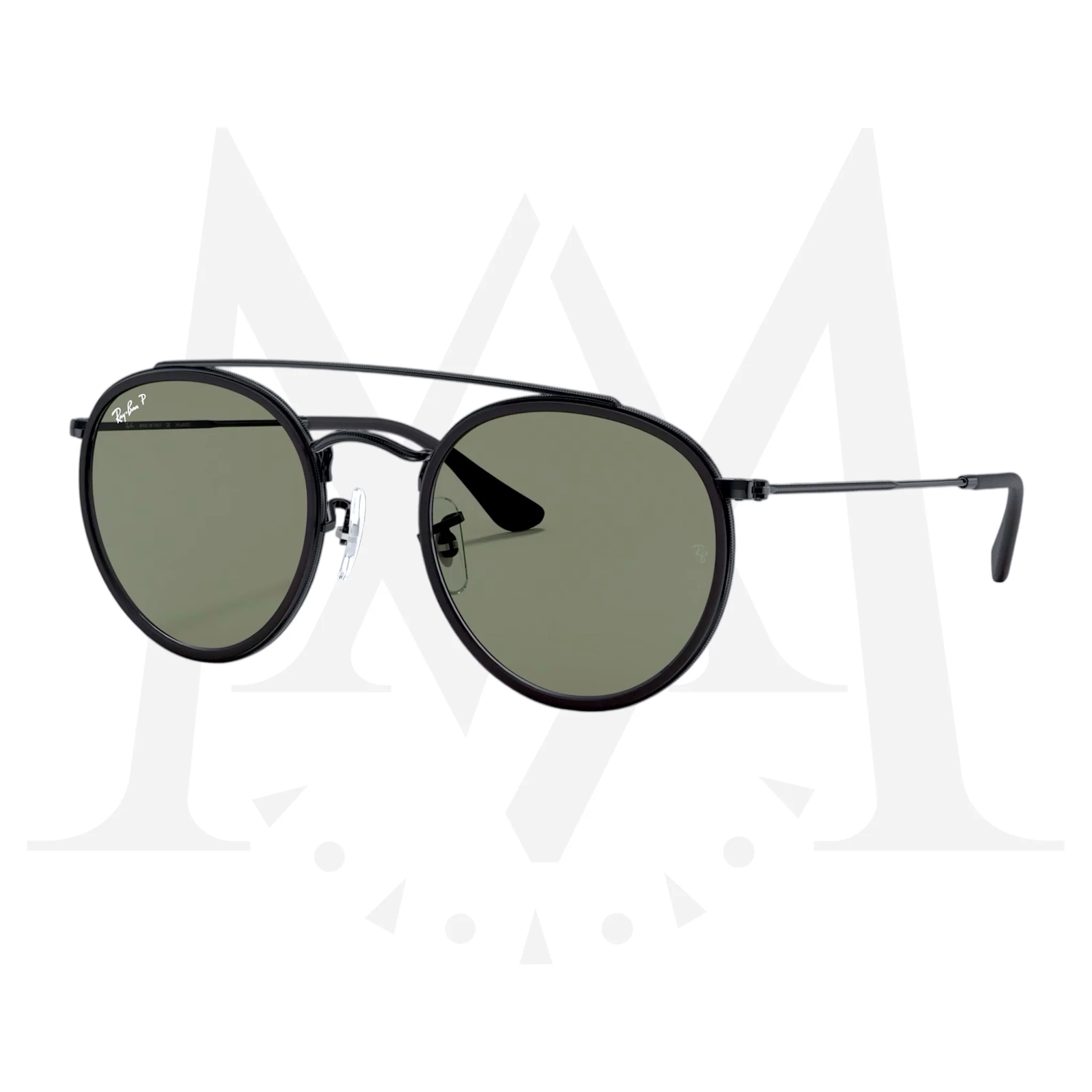 Lentes Ray Ban RB3647N Round Double Bridge Negro Polarizado