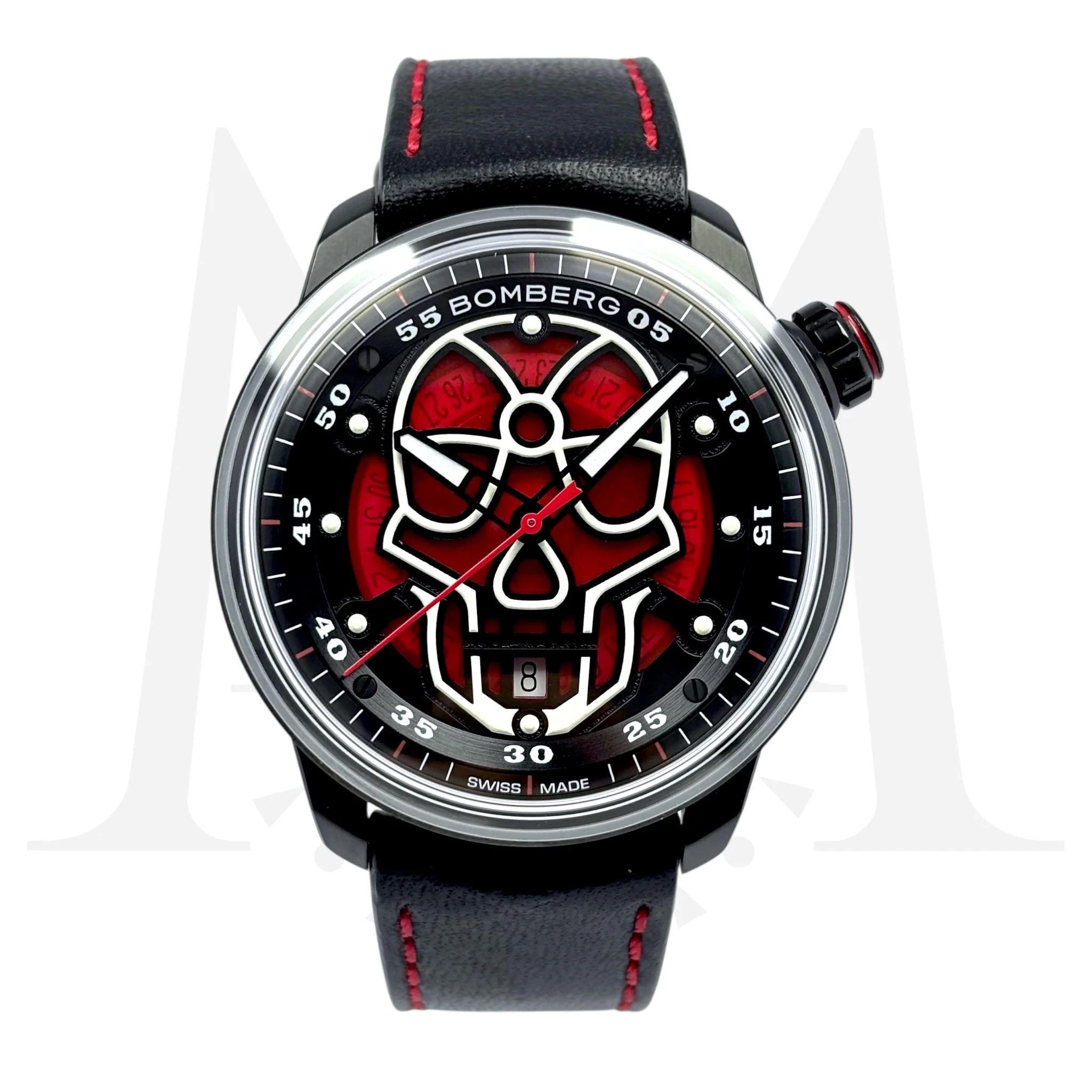 Reloj Bomberg BB-01 Skull Red Automático l LT