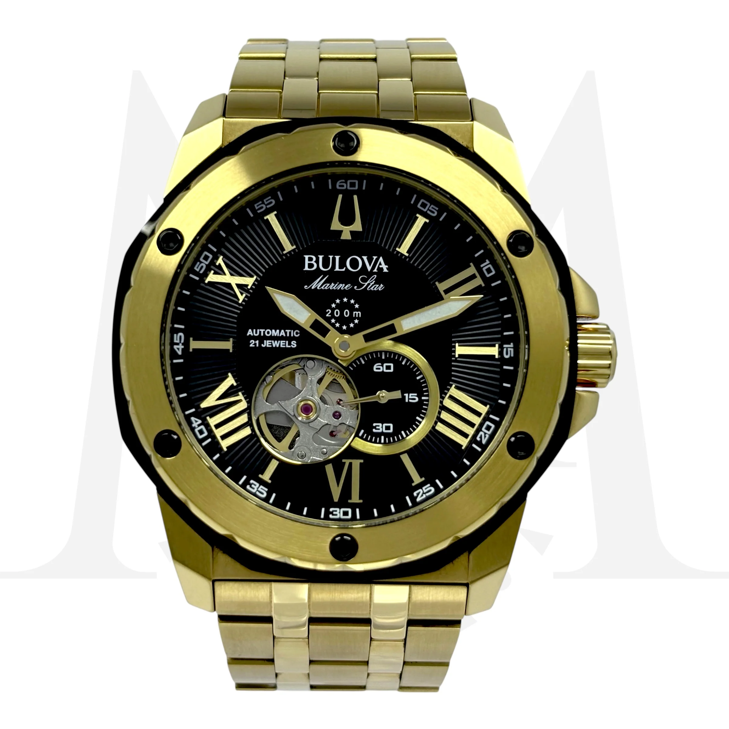 Reloj Bulova Marine Star Open Heart Dorado