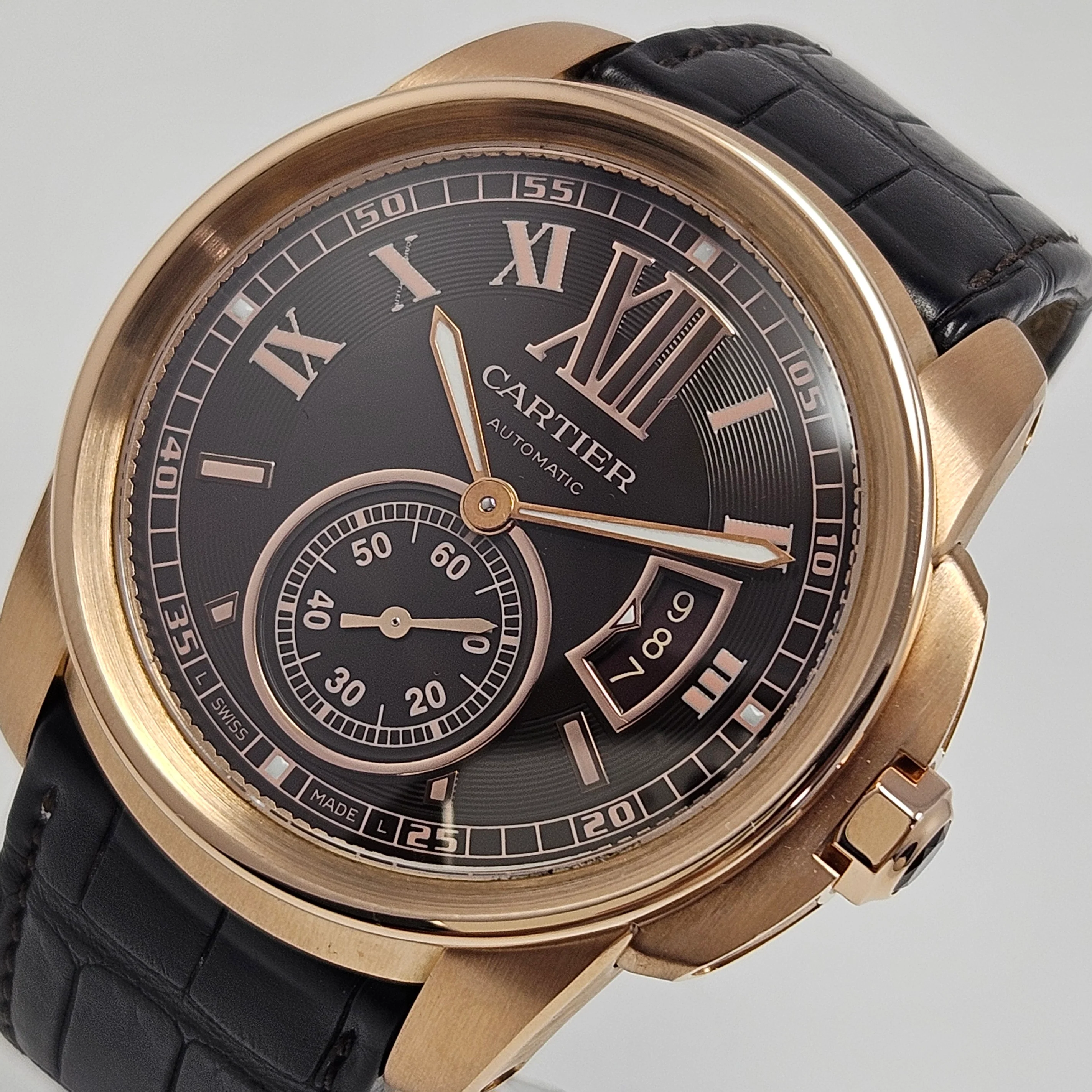 Reloj Cartier Calibre Oro Rosa 18k Automático - Image 2