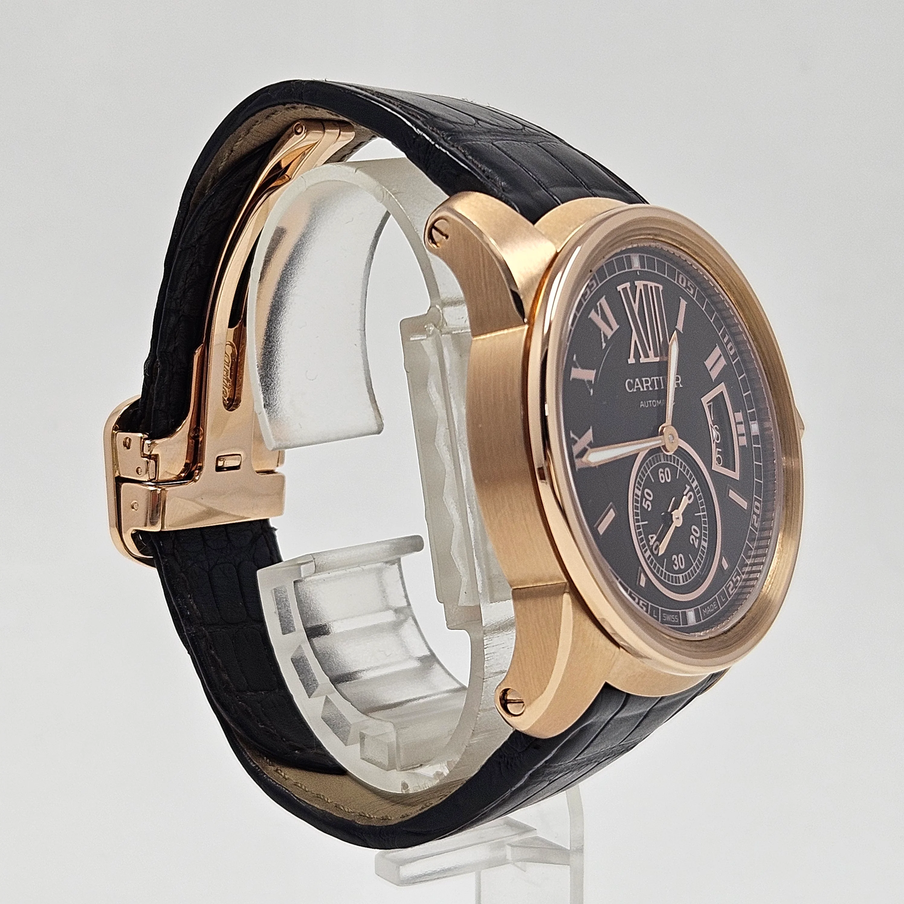 Reloj Cartier Calibre Oro Rosa 18k Automático - Image 5