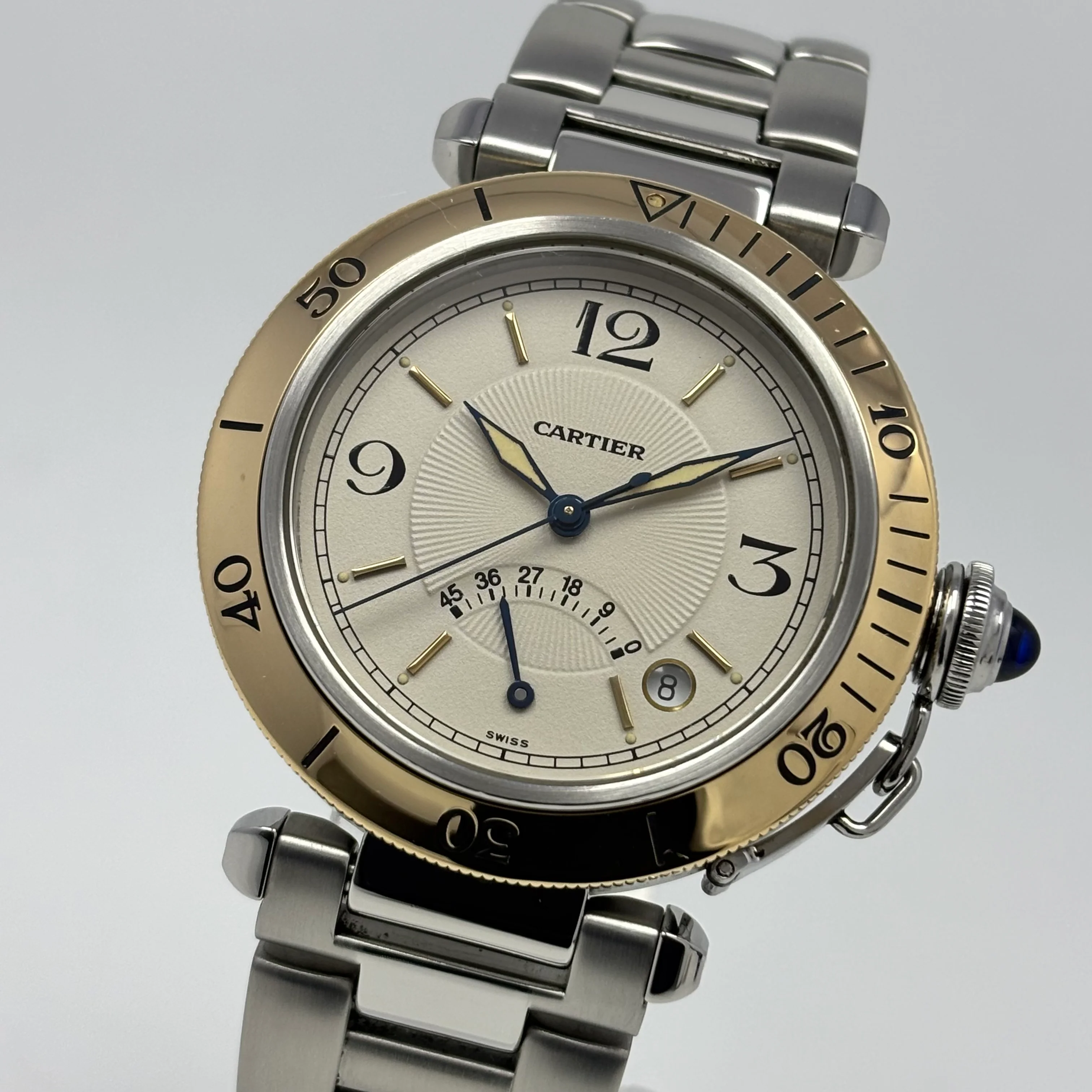 Reloj Cartier Pasha Oro Acero Automático 1033 - Image 2