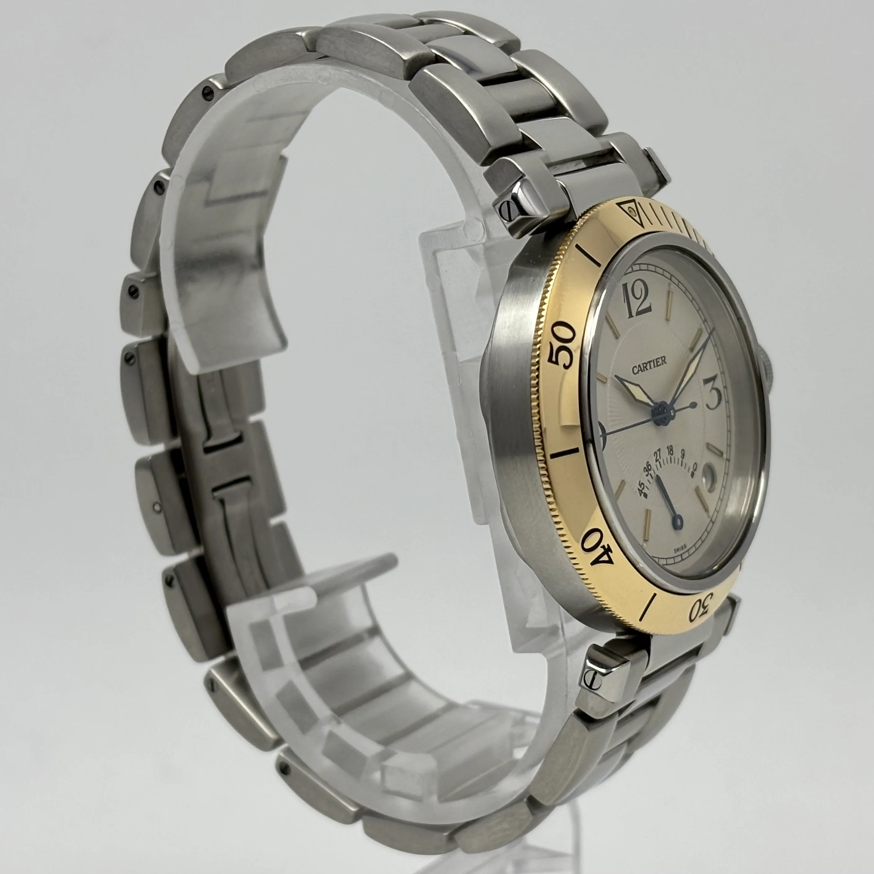 Reloj Cartier Pasha Oro Acero Automático 1033 - Image 4