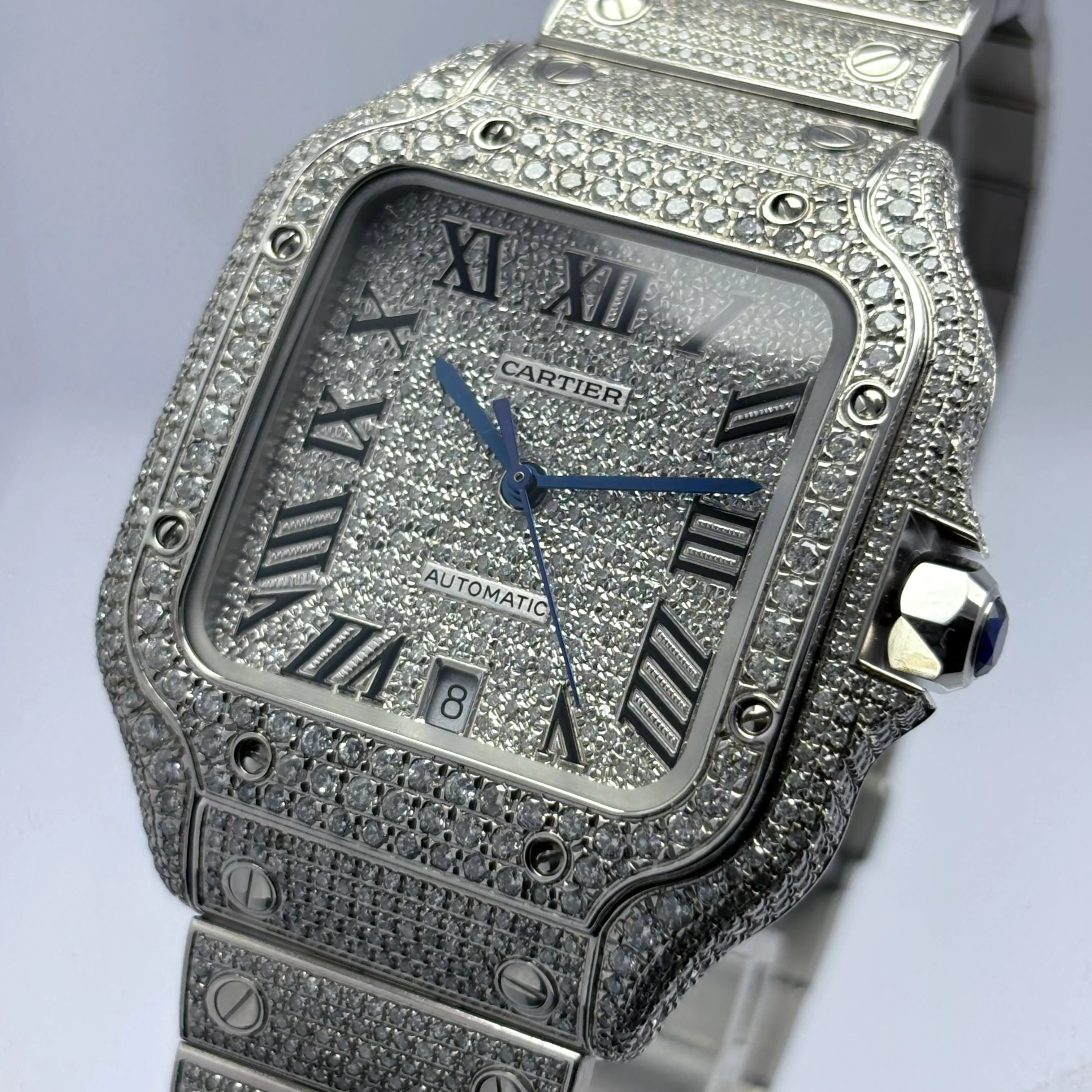 Reloj Cartier Santos Full Ice Automático - Image 3