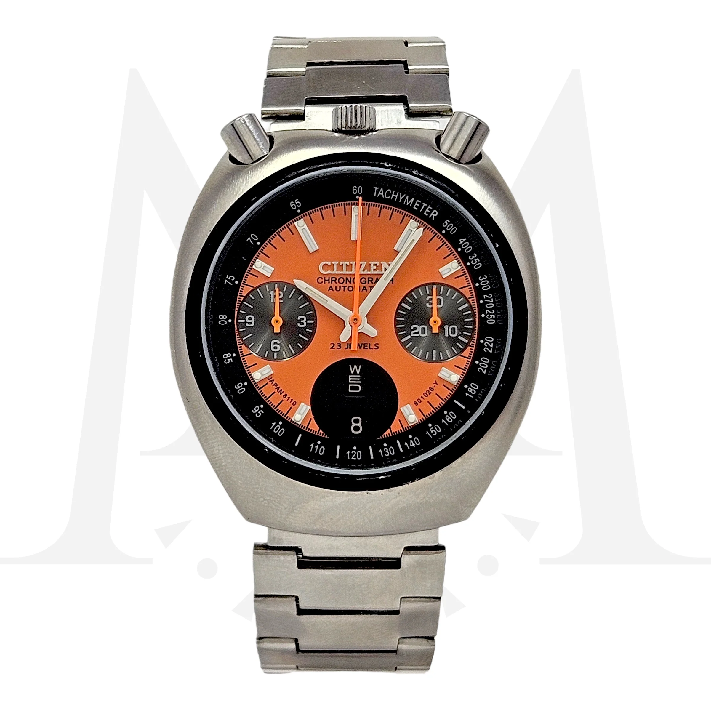 Reloj Citizen Bullhead Orange Dial Cronógrafo Automático