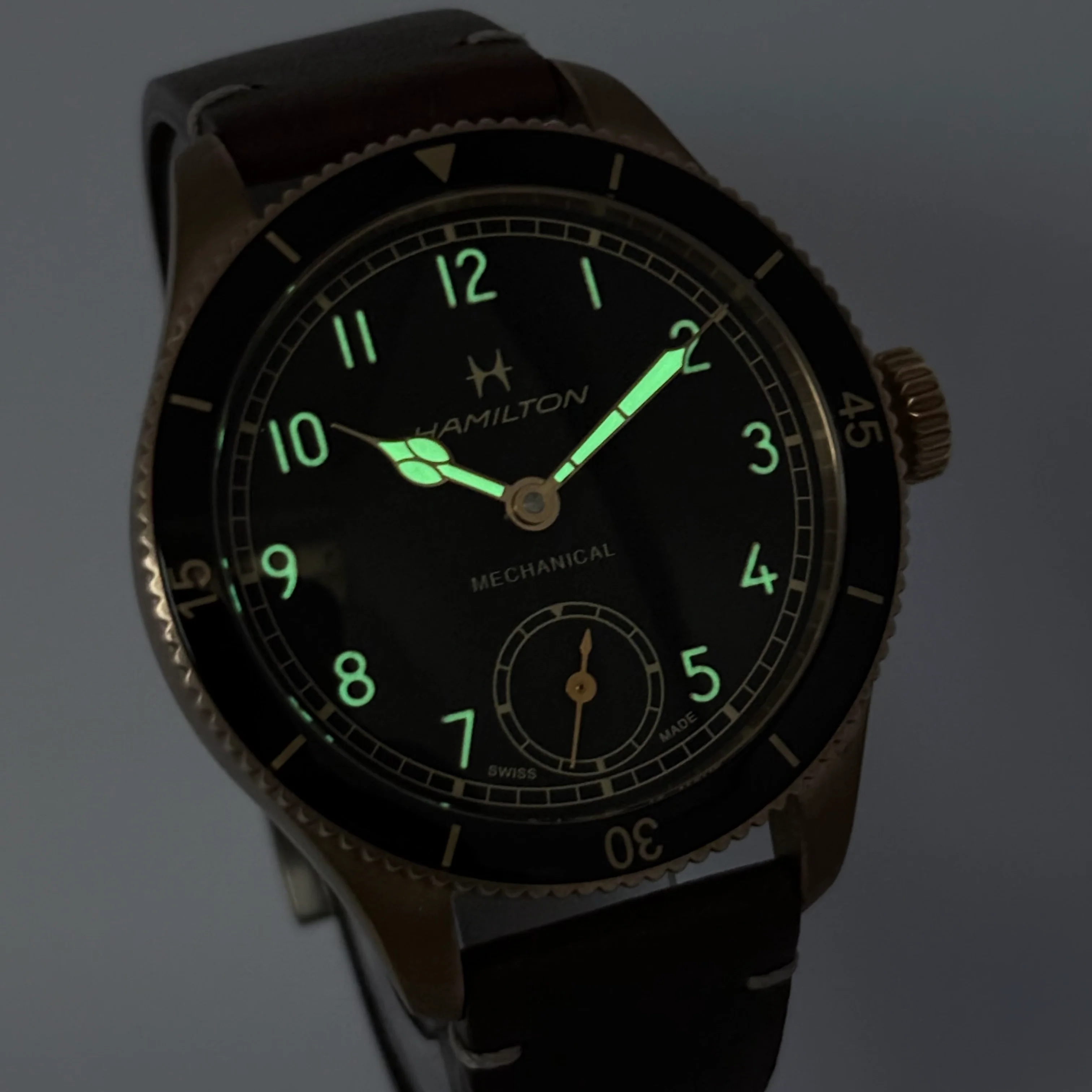 Reloj Hamilton Pilot Pioneer Bronze Cuerda Manual - Image 3