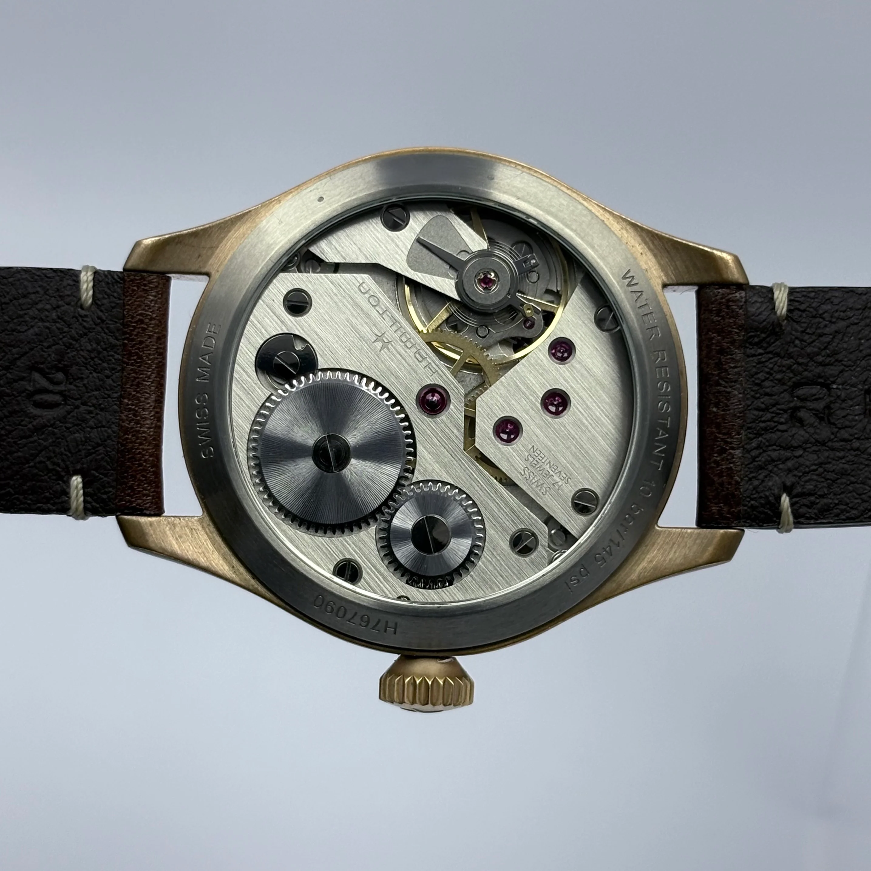 Reloj Hamilton Pilot Pioneer Bronze Cuerda Manual - Image 8