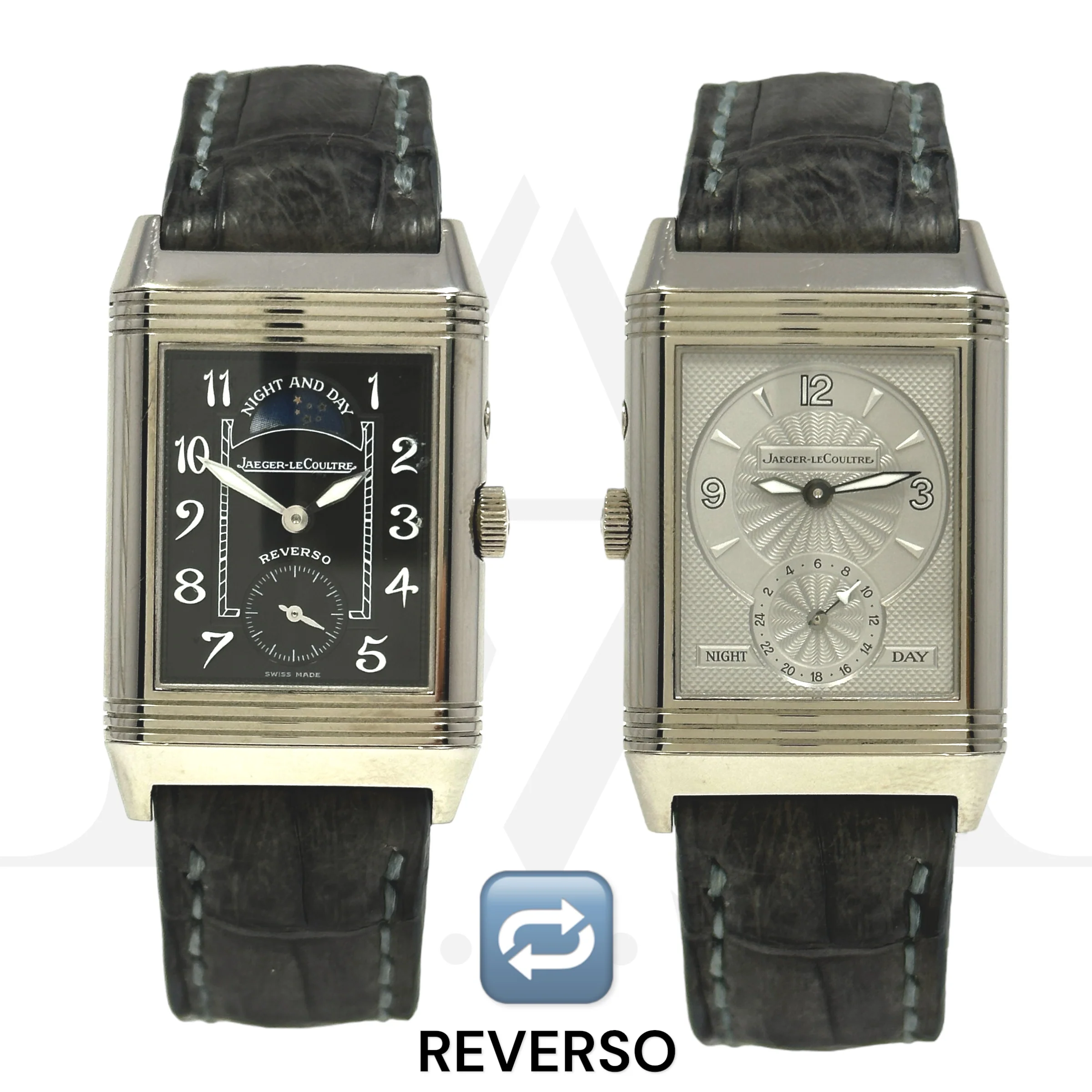 Reloj Jaeger LeCoultre Reverso Dou Face, Oro Blanco, Cuerda