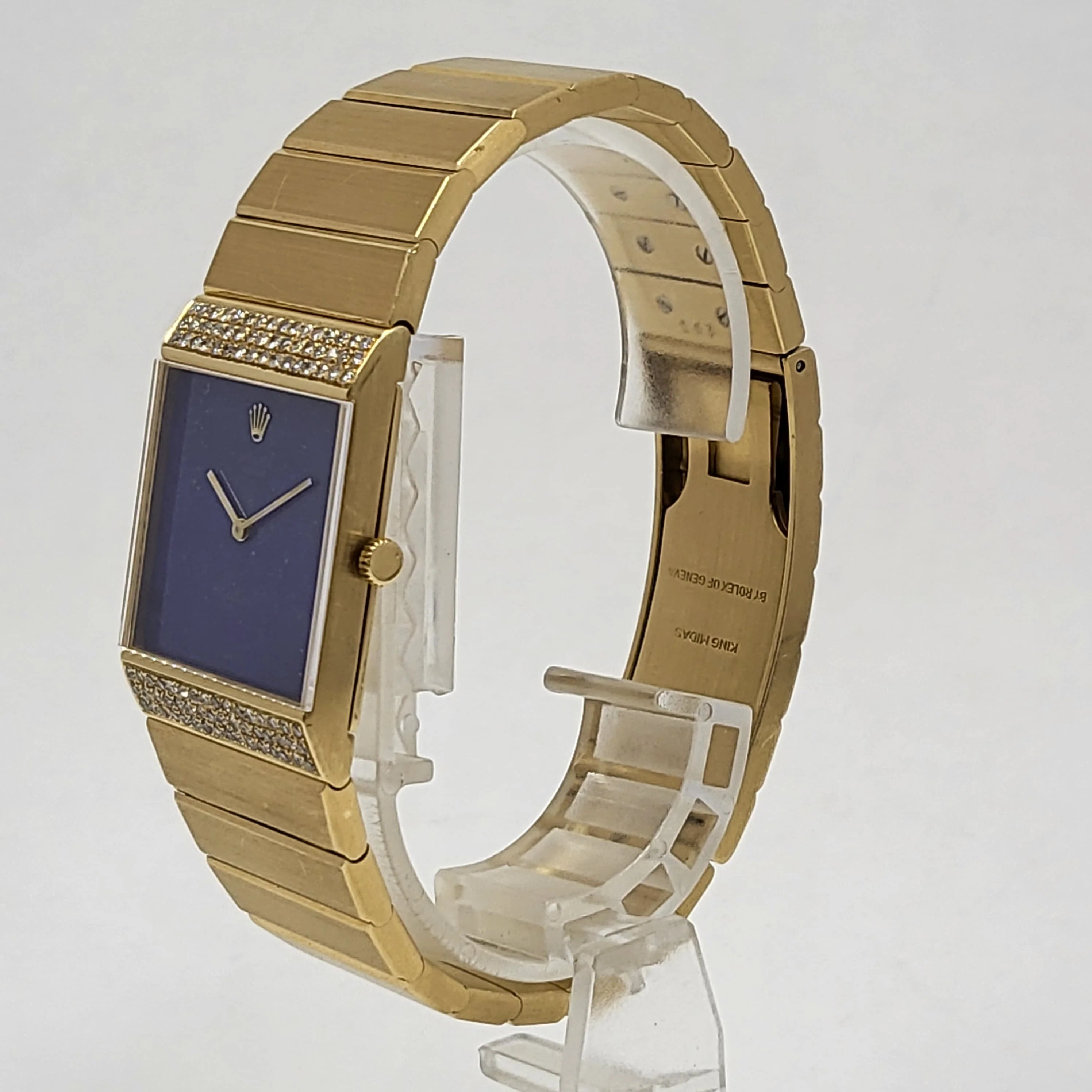 Reloj Rolex King Midas Oro 18k Dial Lapislázuli Cuerda - Image 3