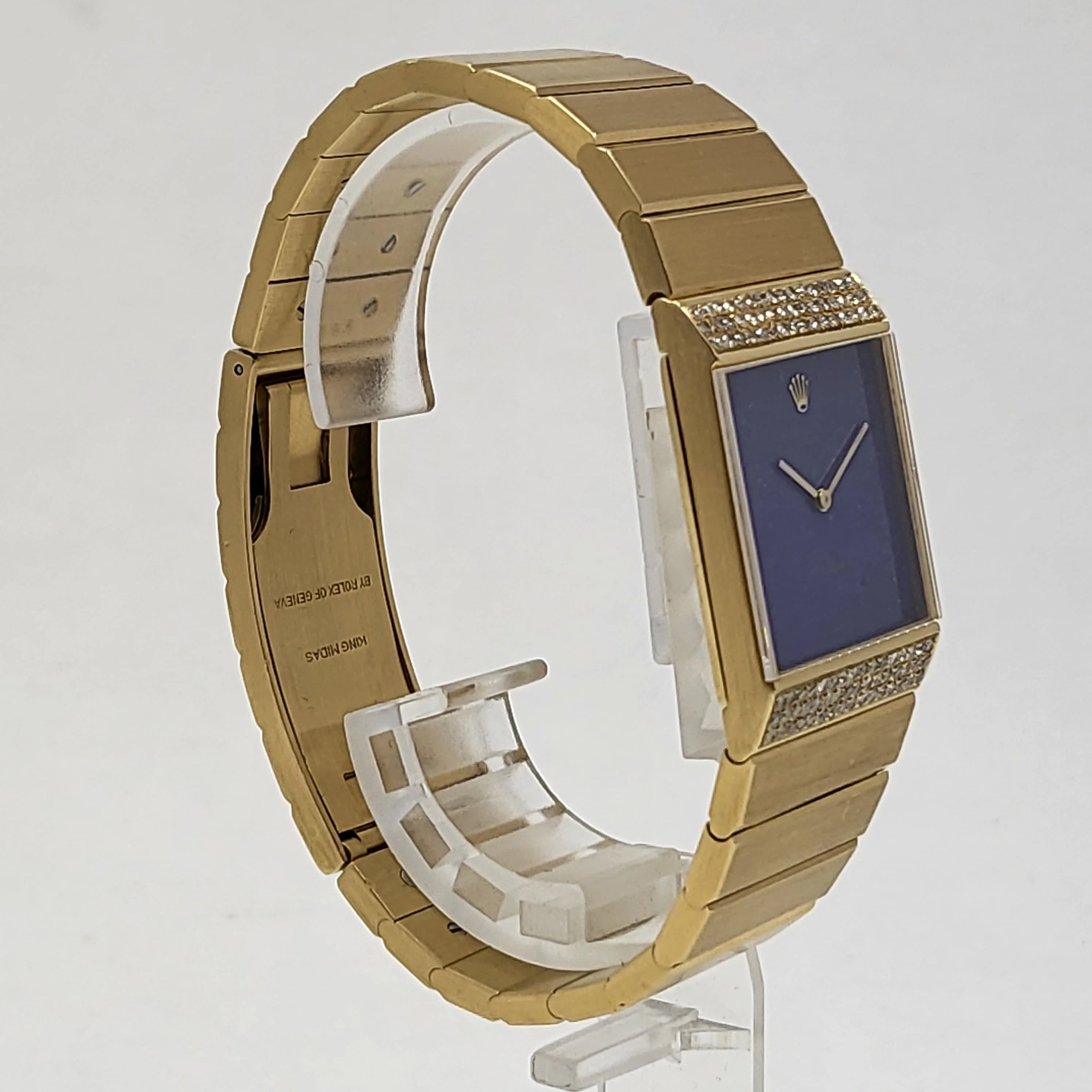 Reloj Rolex King Midas Oro 18k Dial Lapislázuli Cuerda - Image 5