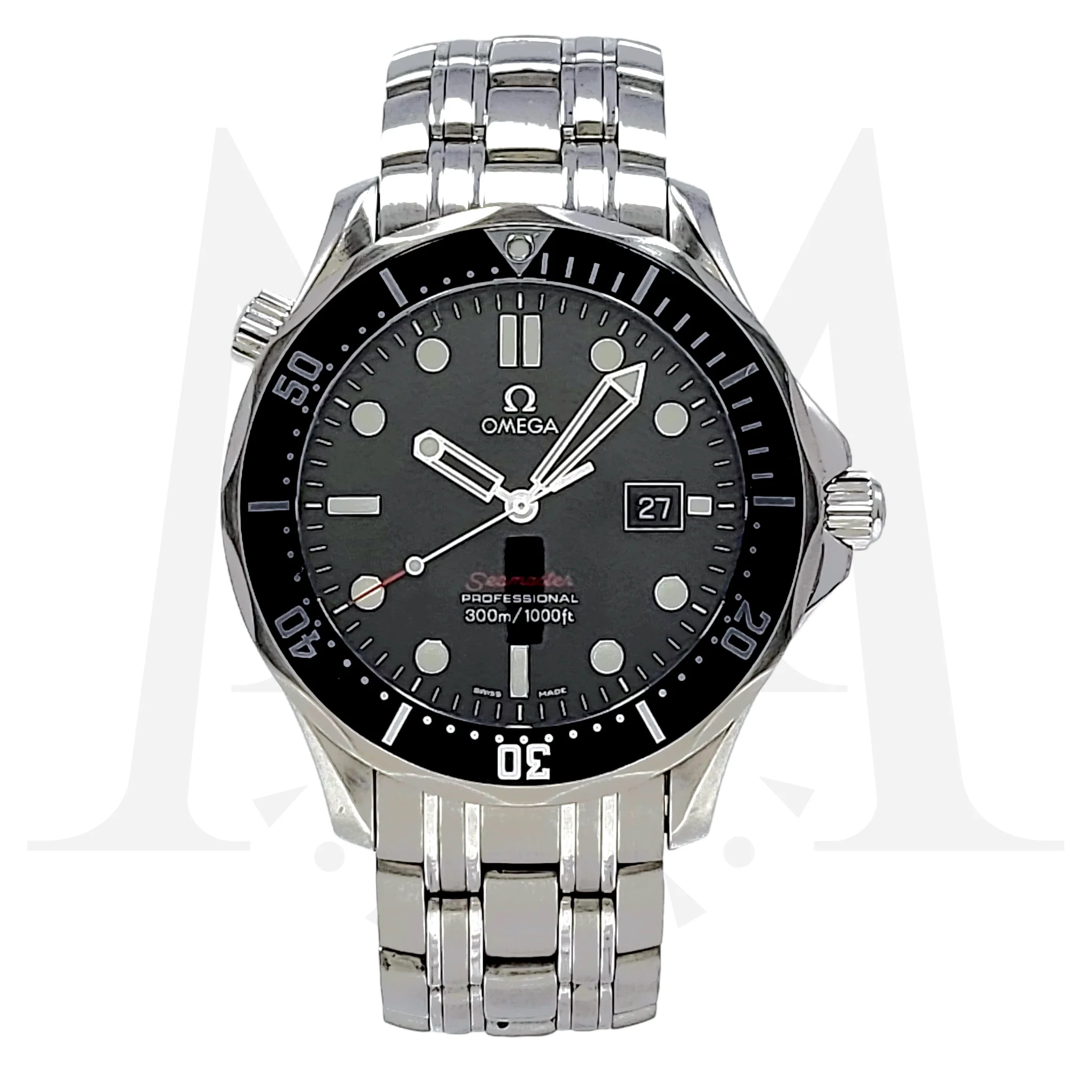Reloj Omega Seamaster Letras Rojas Quartz