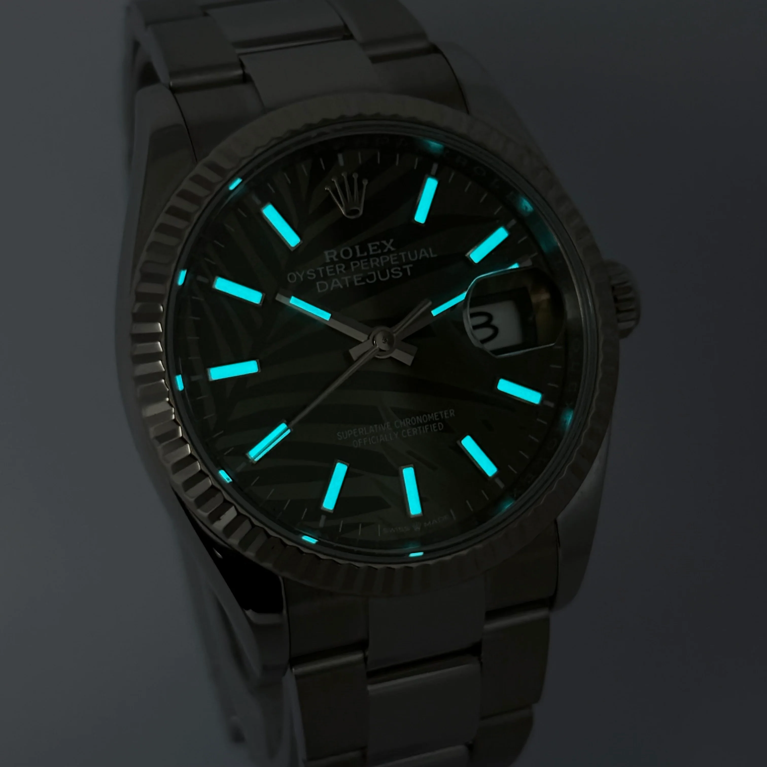 Reloj Rolex Datejust Green Palm Motif 36 126234 Automatico - Image 6