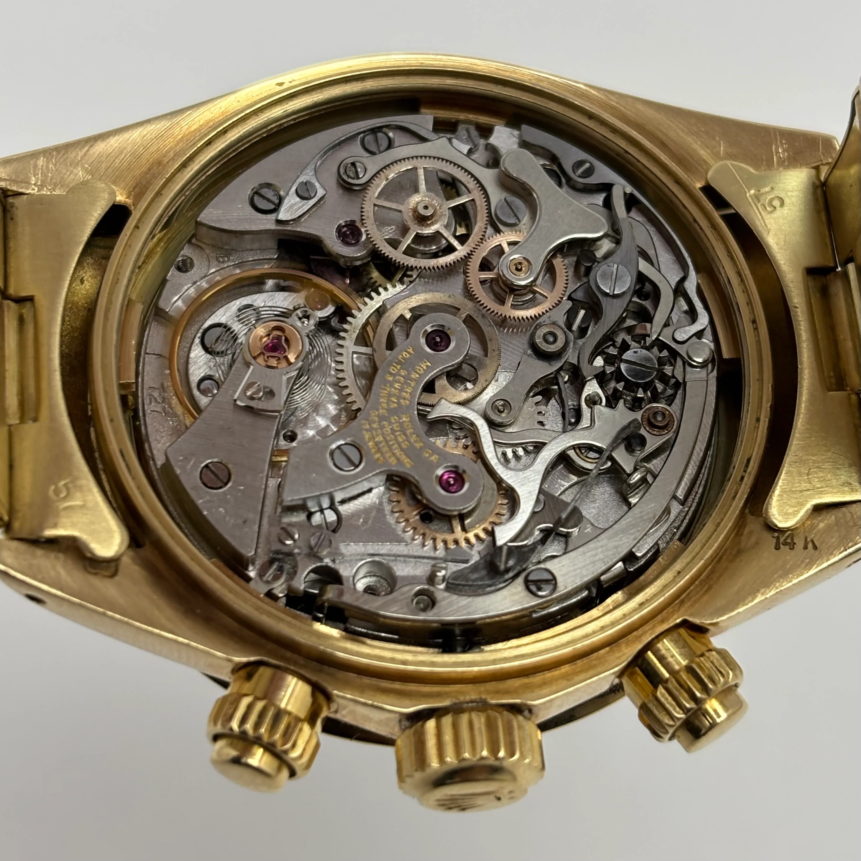 Reloj Rolex Daytona Cosmograph Oro 14k Cuerda Cronógrafo Vintage - Image 7
