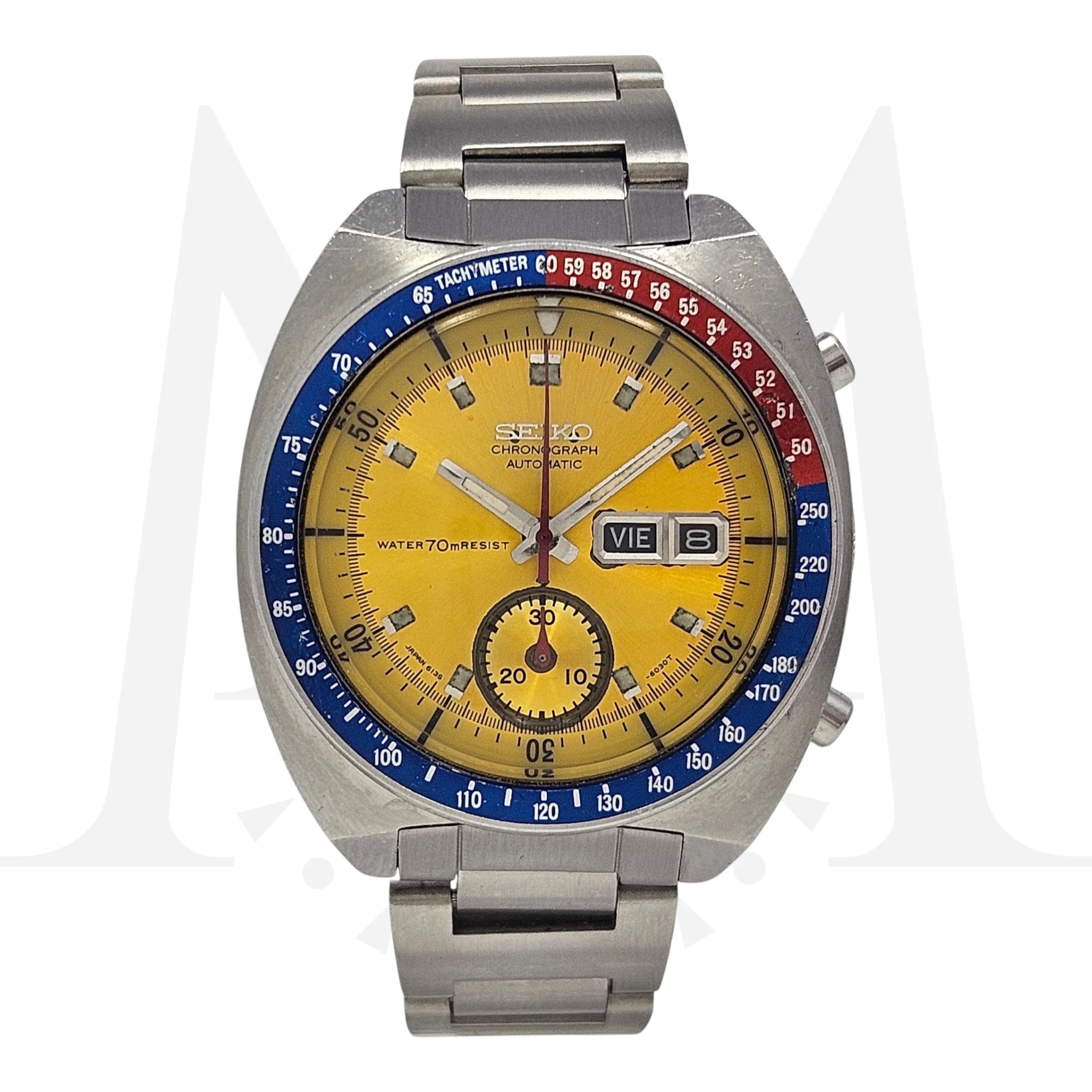 Reloj Seiko Pogue Yellow Dial Cronógrafo Automático