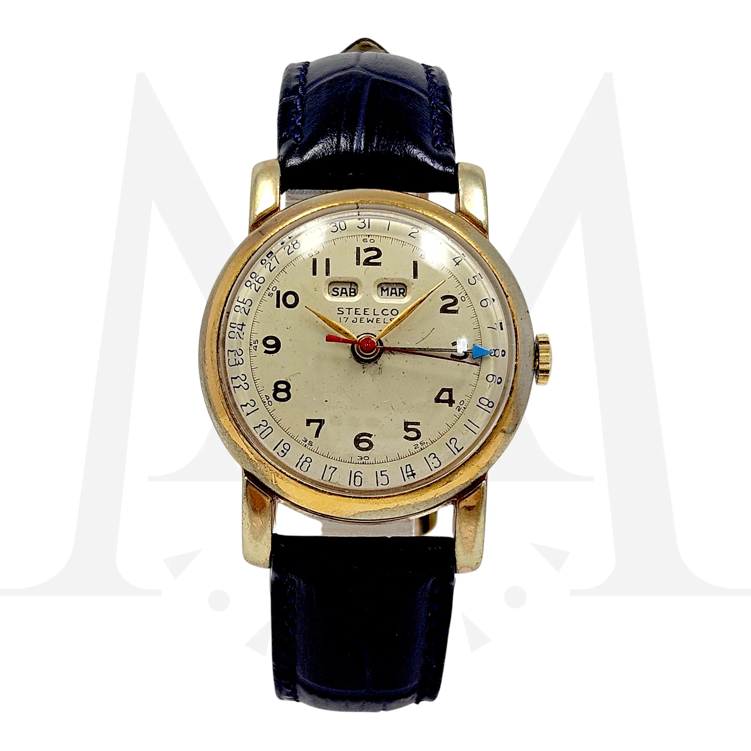Reloj Steelco Calendario Completo Vintage Cuerda